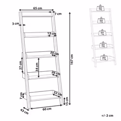 5 Tier Bookcase MOBILE TRIO 167 cm Dark Brown - Additional view 2