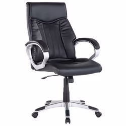Executive Chair Swivel TRIUMPH Faux Leather Black
