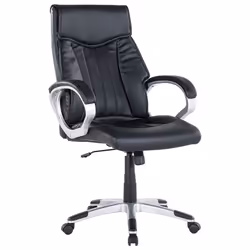Executive Chair Swivel TRIUMPH Faux Leather Black