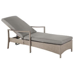 Sun Lounger with Cushion VASTO Reclining PE Rattan Taupe