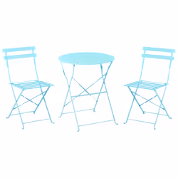 Bistro Set Folding FIORI Metal Turquoise