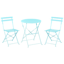 Bistro Set Folding FIORI Metal Turquoise