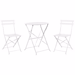 Bistro Set Folding FIORI Metal White