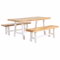 Garden Dining Set 6 Seater SCANIA Acacia Wood White