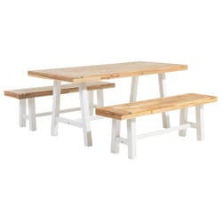Garden Dining Set 6 Seater SCANIA Acacia Wood White