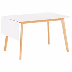Extending Dining Table MEDIO White 120/155 cm 80 cm