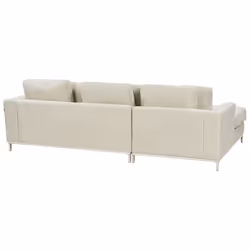 Corner Sofa OSLO Fabric Light Beige with Ottoman 5 Seater Right Hand