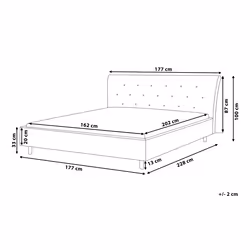 Bed Fabric SAVERNE 160 x 200 cm (EU King Size) Light Grey