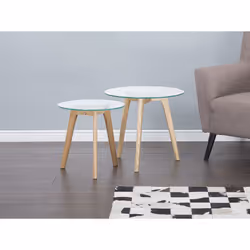 Set of 2 Coffee Tables MISSOURI Glass Transparent