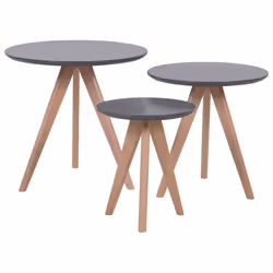Set of 3 Coffee Tables VEGAS Grey