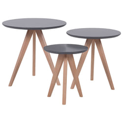 Set of 3 Coffee Tables VEGAS Grey