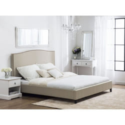 Upholstered bed - 160x200 cm  - MONTPELLIER beige
