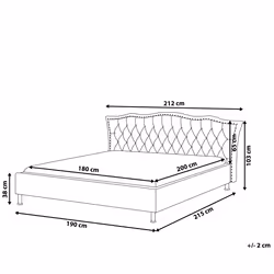 Bed Fabric METZ 180 x 200 cm (EU Super King) Light Grey