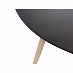 Dining Table - Rubber wood - - black - BOVIO - Black, 90cm