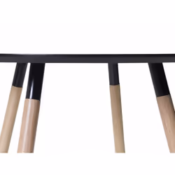 Dining Table - Rubber wood - - black - BOVIO - Black, 90cm