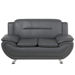 Sofa LEIRA Faux Leather Grey 2 Seater