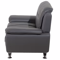 Sofa LEIRA Faux Leather Grey 2 Seater