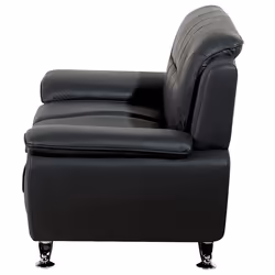 Sofa LEIRA Faux Leather Black 2 Seater