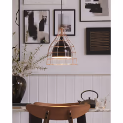 Metal Pendant Lamp Black TRESA