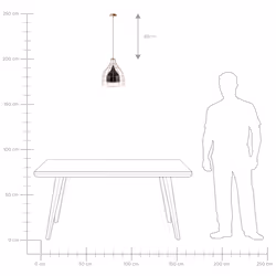 Metal Pendant Lamp Black TRESA