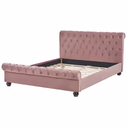 Bed Velvet AVALLON 160 x 200 cm (EU King Size) Pink - Additional view 4