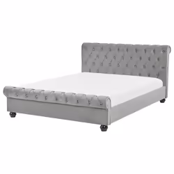 Bed Velvet AVALLON 160 x 200 cm (EU King Size) Grey