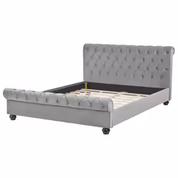 Bed Velvet AVALLON 160 x 200 cm (EU King Size) Grey