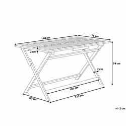 Garden Dining Table CENTO 140 cm 75 cm Acacia Wood Brown