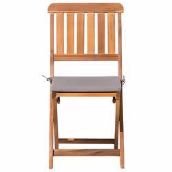 Set of 2 Garden Chairs with Cushions CENTO Acacia Wood Brown