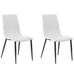 Set of 2 Dining Chairs MONTANA Faux Leather White
