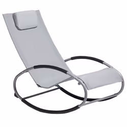 Rocking Sun Lounger CAMPO Fabric Grey