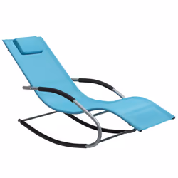 Rocking Sun Lounger CARANO Metal Turquoise