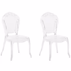 Set of 2 Dining Chairs VERMONT Transparent