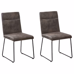 Set of 2 Dining Chairs NEVADA Dark Grey