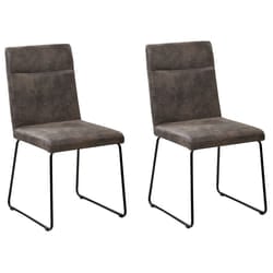 Set of 2 Dining Chairs NEVADA Dark Grey