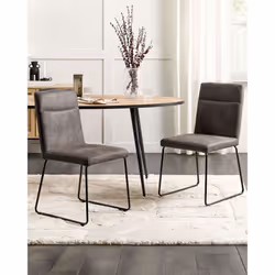 Set of 2 Dining Chairs NEVADA Dark Grey