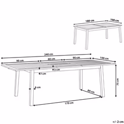 Extending Garden Dining Table CESANA 180/240 cm 100 cm Acacia Wood Light Brown