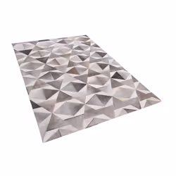 Leather Area Rug 140 x 200 cm Grey ALAKA