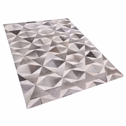 Area Rug 160 x 230 cm Leather Grey ALAKA