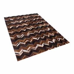 Area Rug 160 x 230 cm Leather Brown BALAT