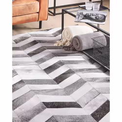 Cowhide Area Rug 140 x 200 cm Grey AKSAZ