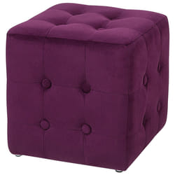 Velvet Pouffe Dark Purple WISCONSIN