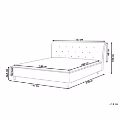 Bed Fabric SAVERNE 140 x 200 cm (EU Double) Light Grey
