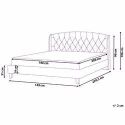 Bed Fabric BORDEAUX 140 x 200 cm (EU Double) Light Grey