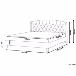Bed Fabric BORDEAUX 160 x 200 cm (EU King Size) Light Grey