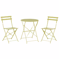 Bistro Set Folding FIORI Metal Lime Green