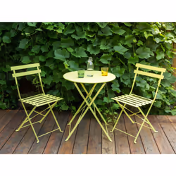 Bistro Set Folding FIORI Metal Lime Green