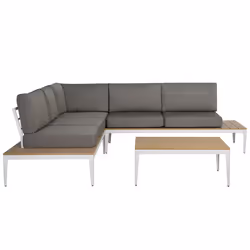 Garden Corner Sofa with Table 5 Seater POSITANO Grey