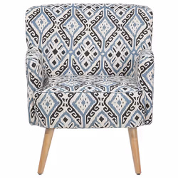 Armchair TUMBA with Footstool Fabric Multicolour