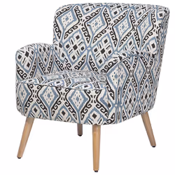 Armchair TUMBA with Footstool Fabric Multicolour